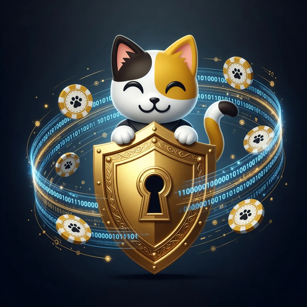 LuckyCalico 3D brand mascot eagle cheering with wings spread, dark blue gradient background with halo effect